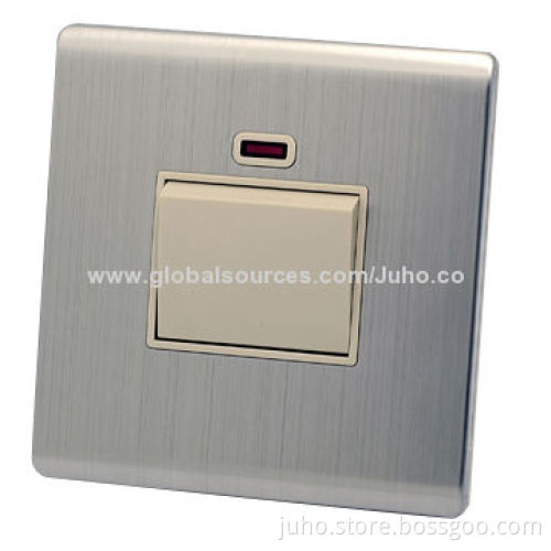 Wall Light Switch, 1 Gang with a Red Light, UK Standard, Electric Switch and Socket